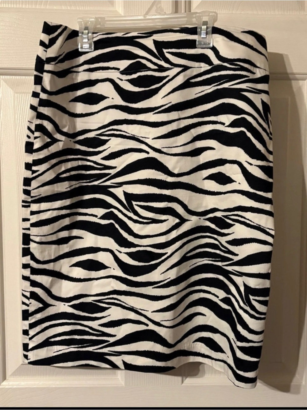 Black & White Zebra Print Pencil Skirt Y2K